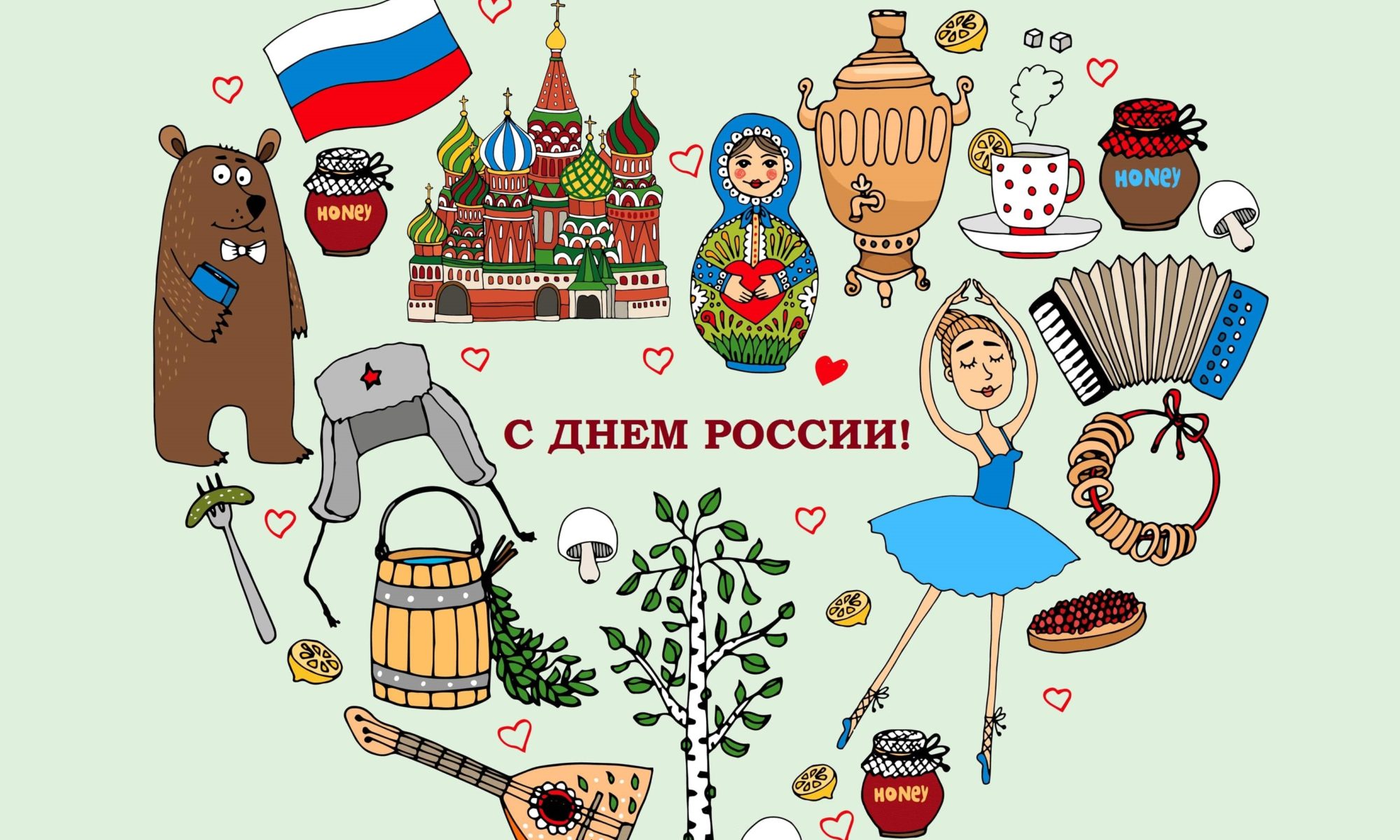 Символы России вектор